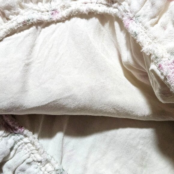 Floral Puff Sleeve Smocked Crop Top With Ruffle Hem Spring - Picture 7 of 14